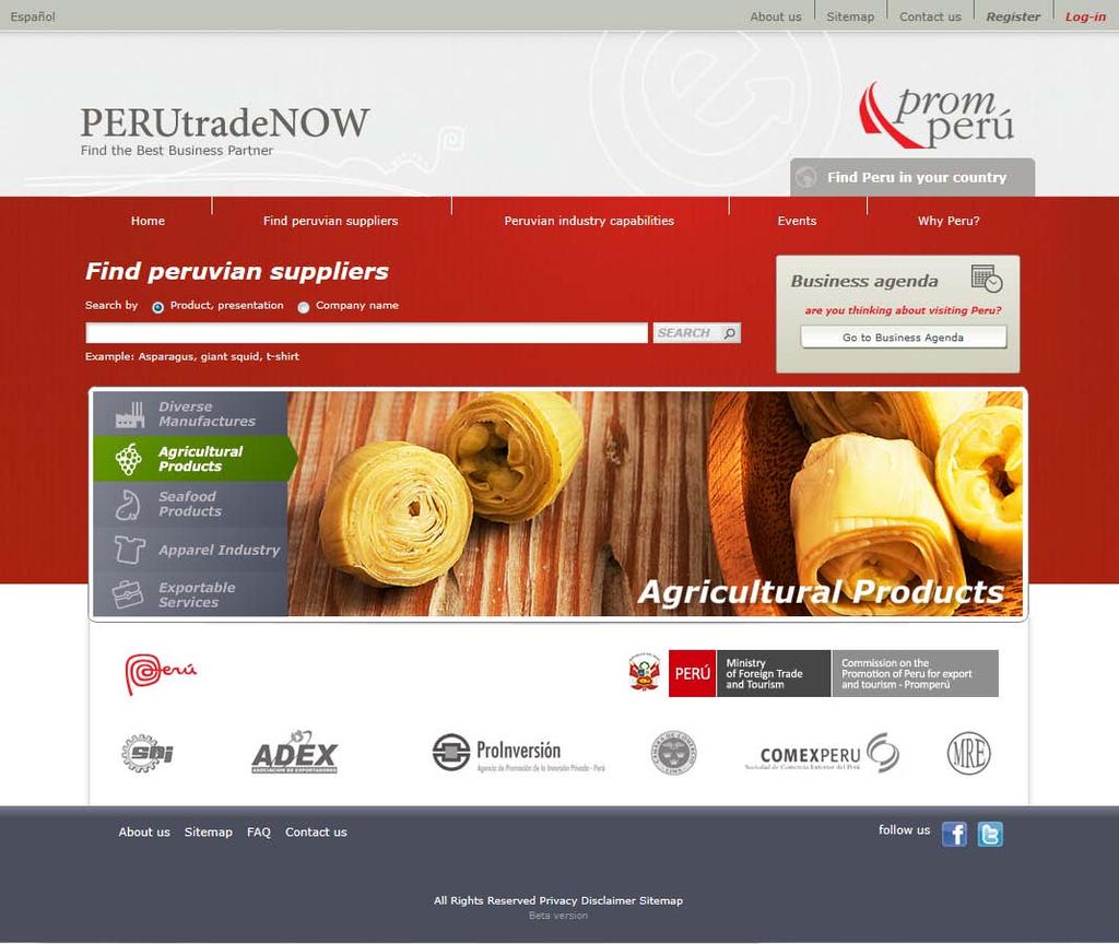 Peru Trade Now Website to support the