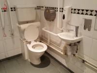 This accessible toilet is located in the front right hand corridor of the hotel, in the Banqueting Suite area.