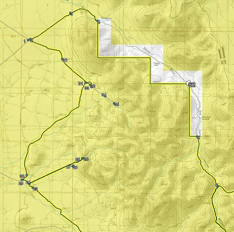 Peloncillos Mountains Wilderness Proposed LWC Detail Maps with Photopoint Locations DETAIL MAP 2: WESTERN PORTION OF WHITEHORSE UNIT *note: the route used as the unit boundary from point 1 through 5