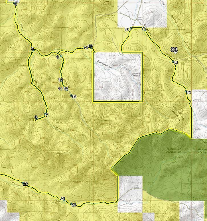 Peloncillos Mountains Wilderness Proposed LWC Detail Maps with Photopoint Locations Wilderness Boundary follows wash Road DETAIL MAP 3: EASTERN PORTION OF WHITEHORSE UNIT *a note on Cherrystems: BLM