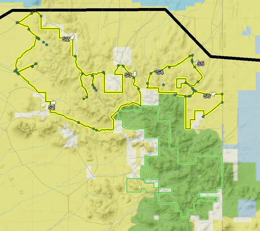 Peloncillos Mountains Wilderness Proposed LWC Unit Introduction: Overview map showing unit location & boundaries FUTURE SUNZIA TRANSMISSION LINE (APPROXIMATE) ARIZONA NEW MEXICO Bureau of Land