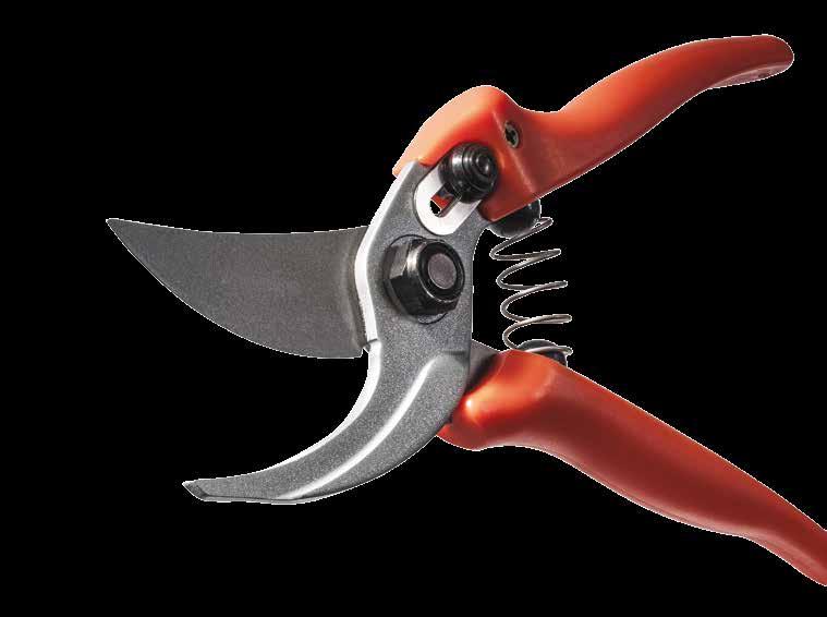 107 with ergonomically shaped handle With handles curved inwards, ideal for small hands 19 cm 7 1/ 2 180 g 22 mm 5/ 6 S self-locking fastener ensures maximum safety stainless-steel spring