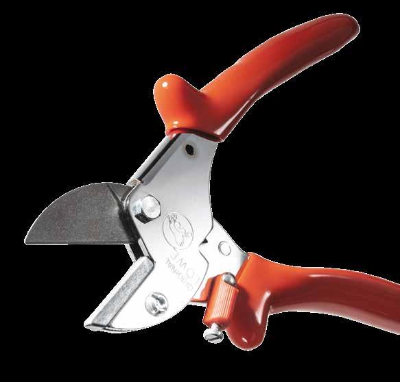Unlike bypass pruning shears, where the two blades glide next to each other, with anvil pruning shears the blade cuts down on a flat base, the anvil.