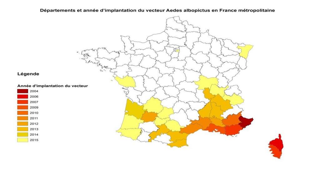 Autochthonous dengue transmission in mainland France 6 episodes: 2010, 2013, 2014, 2015 Mainly August September 1 to 7 cases Primary case not always identified: 2010: French Caribbean* Aix, Oct 2013