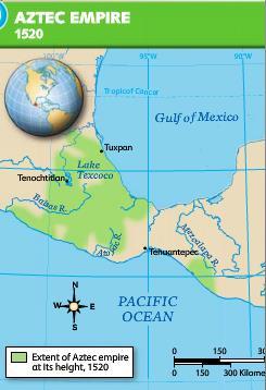 The Aztecs Another dominant group was the Aztecs, who settled in the area of modern Mexico City around A.D. 1325. The Aztec people built a city called Tenochtitlan on islands in Lake Texcoco.