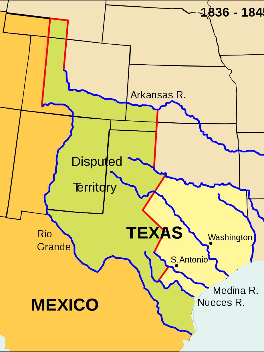 In 1845, Texas joined the United States through annexation, or adding territory.