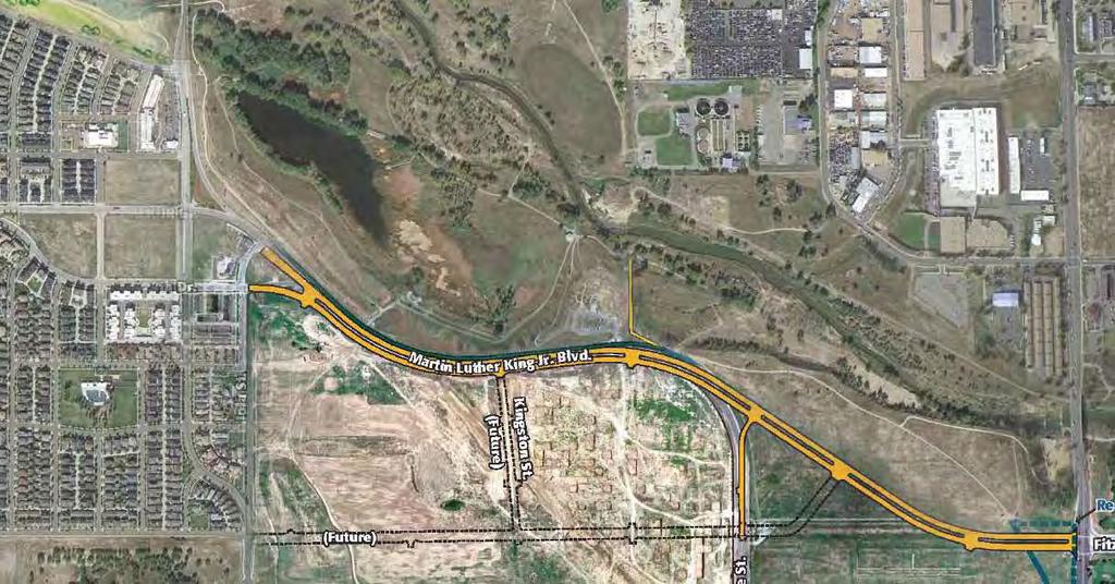 North and Prairie Uplands Park Martin Luther King Jr Blvd Extension Permanent concrete trail and soft surface trail to be constructed as
