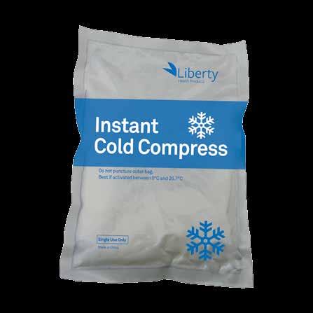 Instant Cold Compress UREA, safe and better for the environment The Liberty Instant Cold Compress temporarily relieves minor pain and swelling for sprains, aches and sore joints.