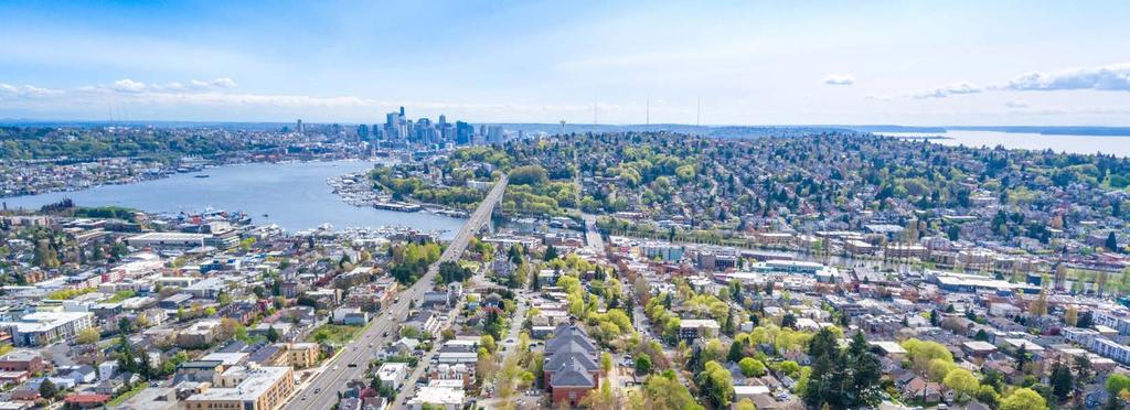 INVESTMENT HIGHLIGHTS Ideal townhome site allowing up to 40 height limit Views towards South Lake Union and downtown Seattle Land bank for later redevelopment $120,000 +/- net income from motel