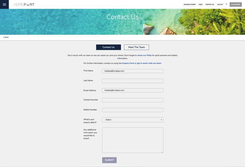 CONTACT US In addition to Agent FAQs, HomePort provides a Contact Form to enable you to submit an email enquiry for further clarification or support on your matter.