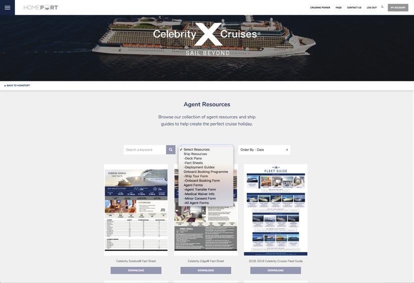 AGENT RESOURCES The Agent Resources section provides access to frequently used Travel Agent tools including Agent Forms, Ship Resources and documents relating to our Onboard Booking Programme.