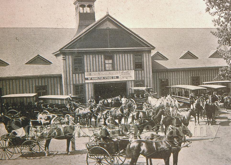 [6] The Vendome Hotel - Shaded Carriages with Padded Seats - When the Observatory finally opened in 1887, both the Mount Hamilton Stage Company and Hotel Vendome Stables were providing