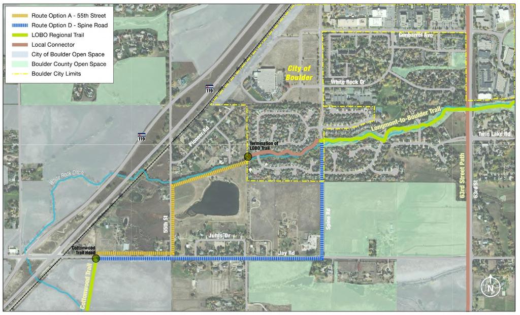 Figure 1: Preferred Route Options Atkins Longmont to