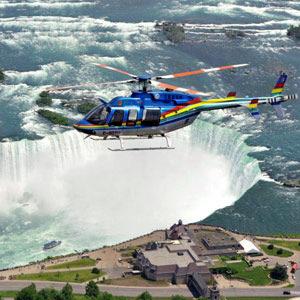 Approximate value: $102 CAD per person Niagara Helicopter Sightseeing Take a thrilling eight-minute ride over the most famous falls in North America.