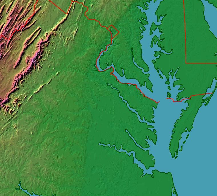 The Coastal Plain (Tidewater) The mouth of the Rappahannock River is in the