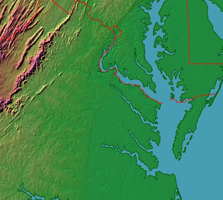 Potomac River The Coastal Plain (Tidewater) Virginia Washington, D.C. Maryland The mouth of the Potomac River is also located in Virginia s Coastal Plain.