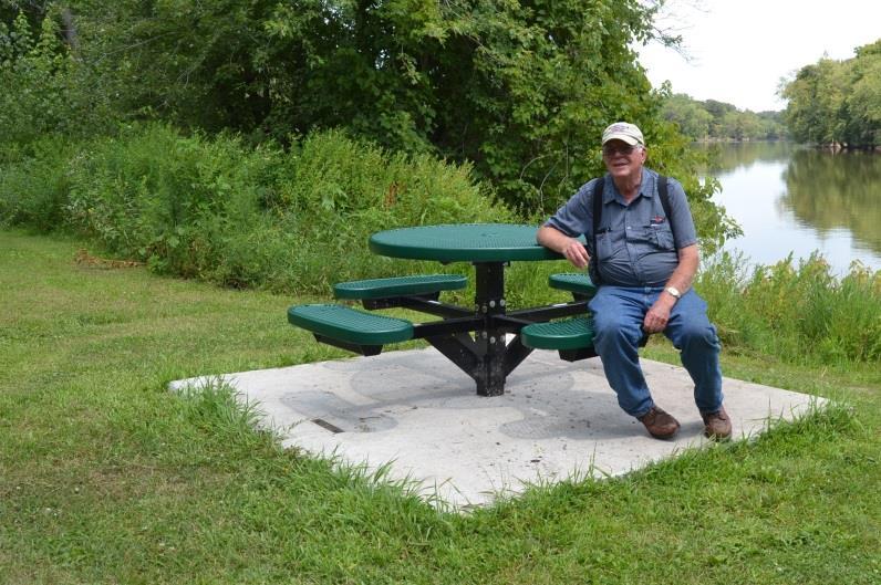 Mike Sather lives near the Rock Trail Coalition rest area at Cemetery Road. Mike keeps the park mowed and meticulously clean.