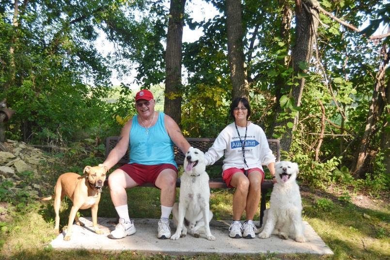 Larry and Marlene Nolta walk their dogs from Afton to Tripp Road every day.