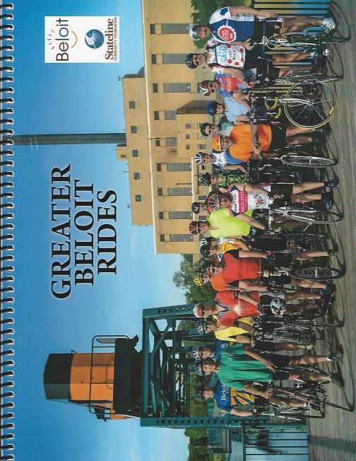 Shown below is the picture on the front cover of the coil bound bicycle path book that is now available for $10 at Vision Beloit, 500 Public Ave. Beloit & at The Beloit Bicycle Company, 110 W.