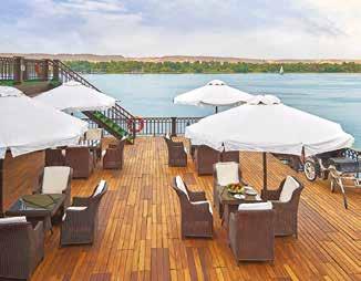 he Saraya Lounge and ahabia Bar are located on the higher decks offering wonderful views of the Nile.