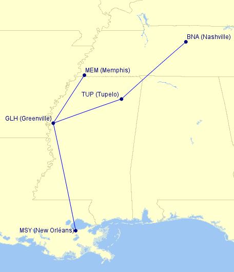 Proposal: Greenville, Mississippi (GLH) SeaPort Airlines is offering the community of Greenville, Mississippi three service options as illustrated by the maps and representative schedules below: 8