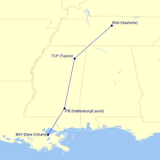 Proposal: Hattiesburg/Laurel, MS (PIB) SeaPort Airlines is offering the communities of Laurel and Hattiesburg, Mississippi two service options as