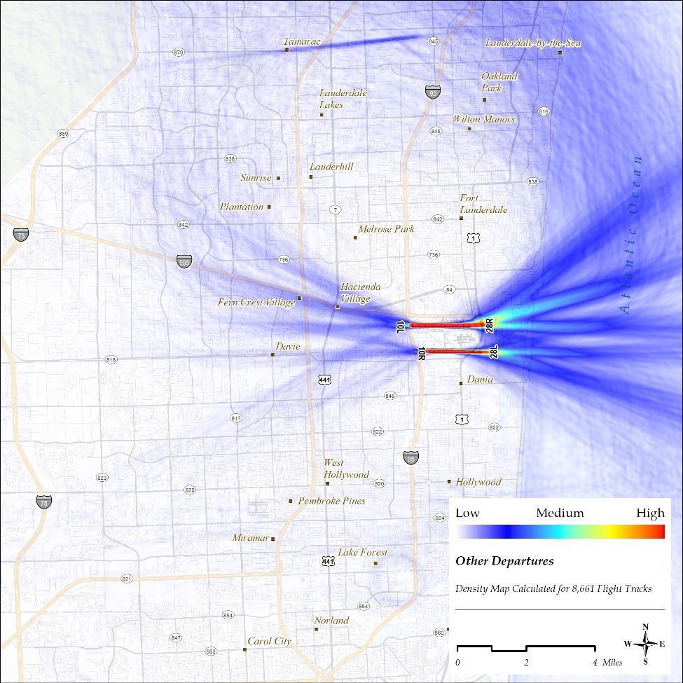Relative Airspace Density For All Propeller and Non-Scheduled Jet