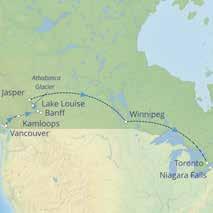 CANADA BY RAIL Vancouver to Toronto by Rail Duration 13 Days & 12 Nights Rail Journey From 3,495 Category Superior NEW TOUR Tour overview Travel across Canada from Vancouver to Toronto on this 13-day