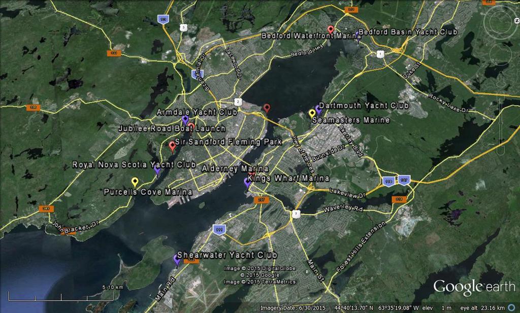 Attachment 1 Map of Recreational Boat Launch Facilities Around Halifax Harbour Legend