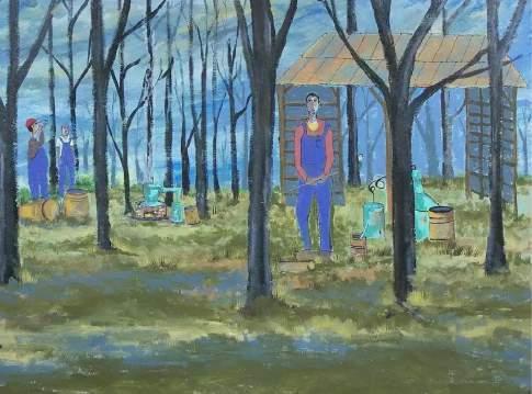 Guests at the event can enjoy tasting moonshine and hard cider on the Painting, copyright 2015 Ken Blacktop Gentle banks of the Oostanaula River where Cherokee leader Major Ridge once operated a