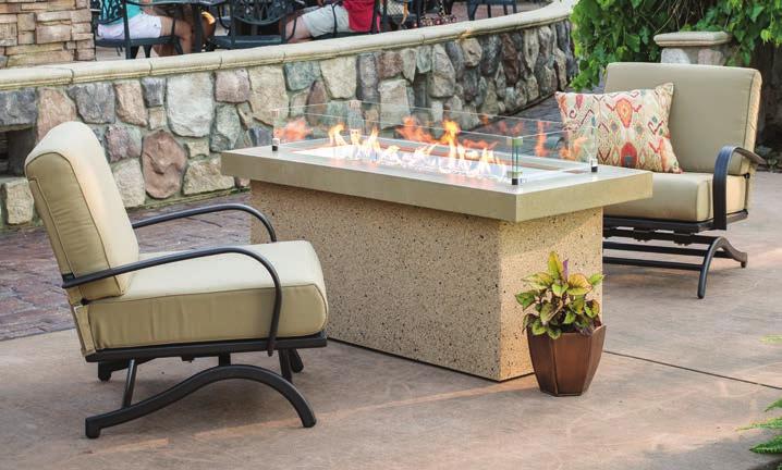 Uptown Fire Pit Table linear fire pit tables Modern,