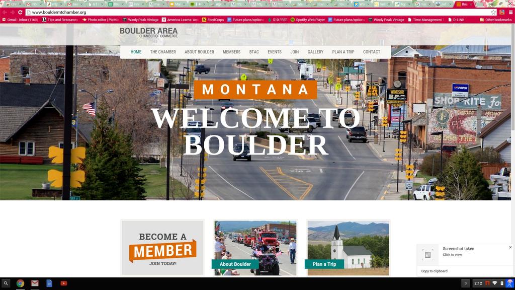 Existing Boulder Branding Chamber of Commerce Boulder is located in a beautiful valley surrounded by mountains where fishing, hunting, hiking and biking abound.