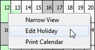 Granting Lieu Days Are described on the next page. Lieu days must be granted to a staff member before you can book them on the calendar.