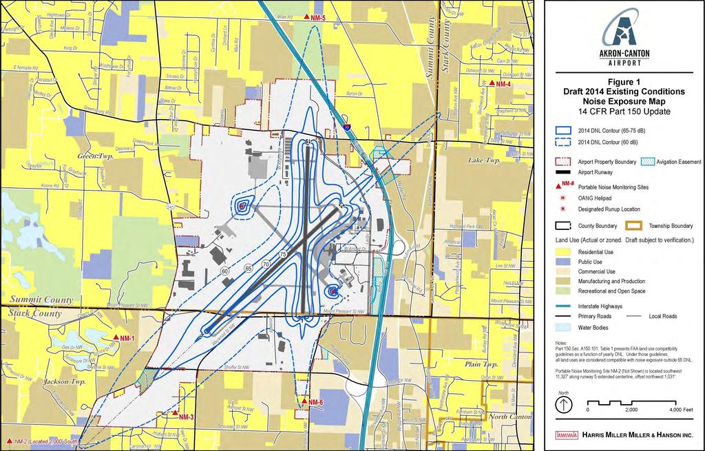 Example: Akron-Canton Airport NEM Note: includes 60 db DNL contour for informational purposes, a common