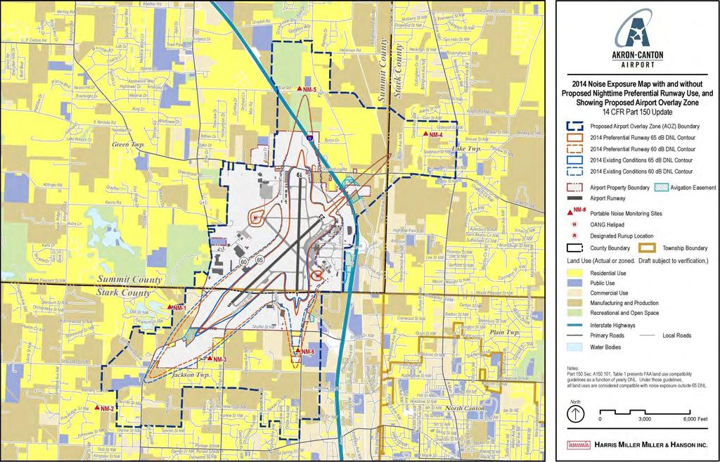 Example: Akron-Canton NCP 2014 Noise Exposure Map with and