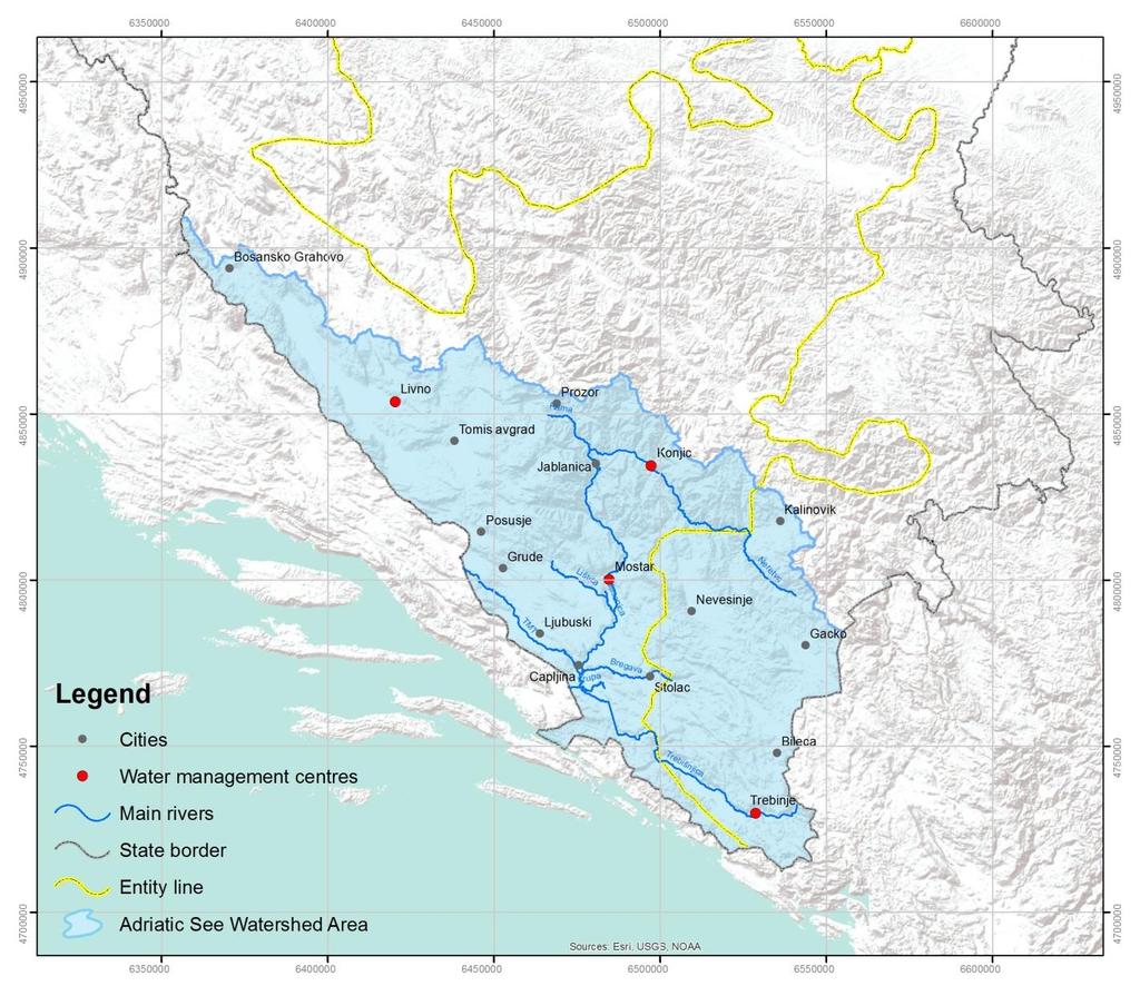Adriatic sea watershed area
