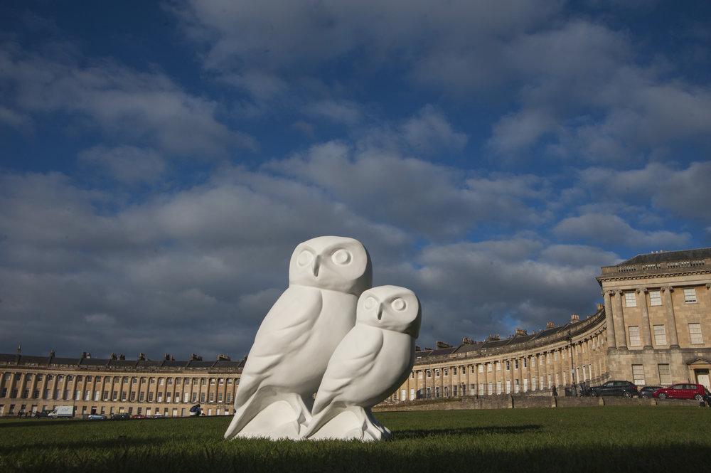 Giant Owls To Boost Bath Local Economy This Summer Public art sculpture trail aims to boost footfall, local business and charitable donations 100 large individually-decorated owl sculptures are to
