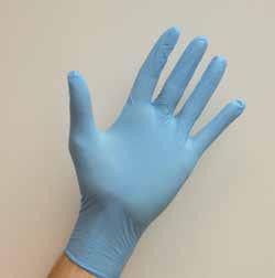 0 Blue Powder Free Nitrile Gloves Offers protection against contamination, dirt and potential irritants in low risk situations Superior comfort and dexterity when compared to vinyl