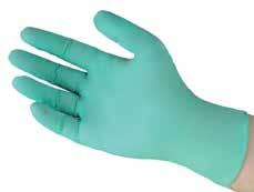 10 Flock Lined Green Nitrile Gauntlets Hard Wearing Good protection against a wide range of solvents and chemicals for the toughest of messes Nitrile Roughened finish to palm and fingertips for