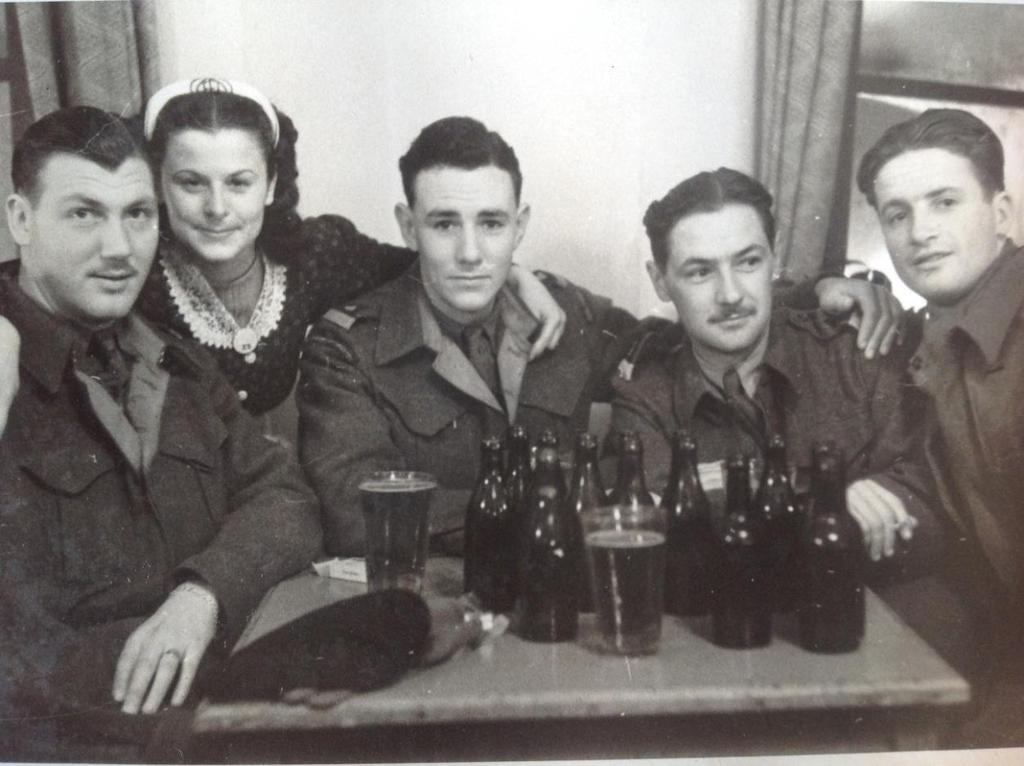 Brian Piccione (in the middle) with friends in Genoa, Italy 1945.