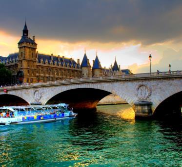 Tonight for dinner, board a glass-topped bateau mouche (riverboat) for an unforgettable dinner cruise on the Seine River. After, enjoy a night stroll of illuminated Paris.
