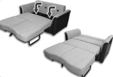 The slanted back pillows offer numerous options as a sofa, along with the ability to extend the cushions for additional sleeping space.