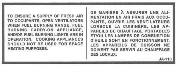 JAYCO TOWABLE SECTION 7 FUEL & PROPANE SYSTEMS 4. Light the appliances as needed and directed in the appropriate appliance manufacturer s owner manual located in the Warranty Packet.
