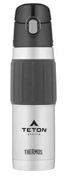Thermos Double Wall Hydration Bottle - 18 Oz. Hygienic rear push button lid with one-handed operation and locking switch 22.48 19.25 15.48 14.98 Colors: 80095 Smoke Size: 9.75H 2.75" dia.