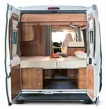 double bed Largest bed in the van class with 193 x 158 / 140 cm Large wardrobe and clothing cabinet above the double bed Model benefits: Comfortable seating groups for up to four persons 3-in-1