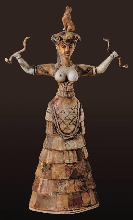 Snake Goddess, from the palace at Knossos (Crete), Greece, ca.