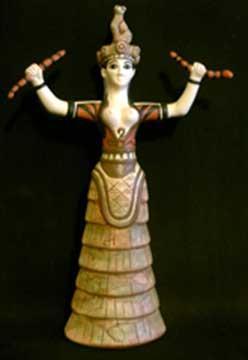 MINOAN WOMEN and RELIGION Women played important role in society Most of their gods were female Snake goddess might be a form of the fertility/mother goddess.