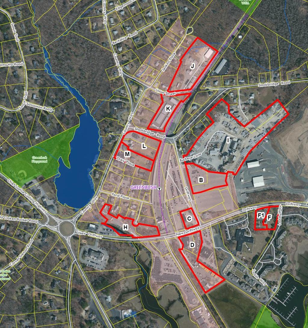 Greenbush Opportunity Sites Redevelopment Potential Opportunity Sites Identified: 13 Greatest opportunities are adjacent to the MBTA commuter rail