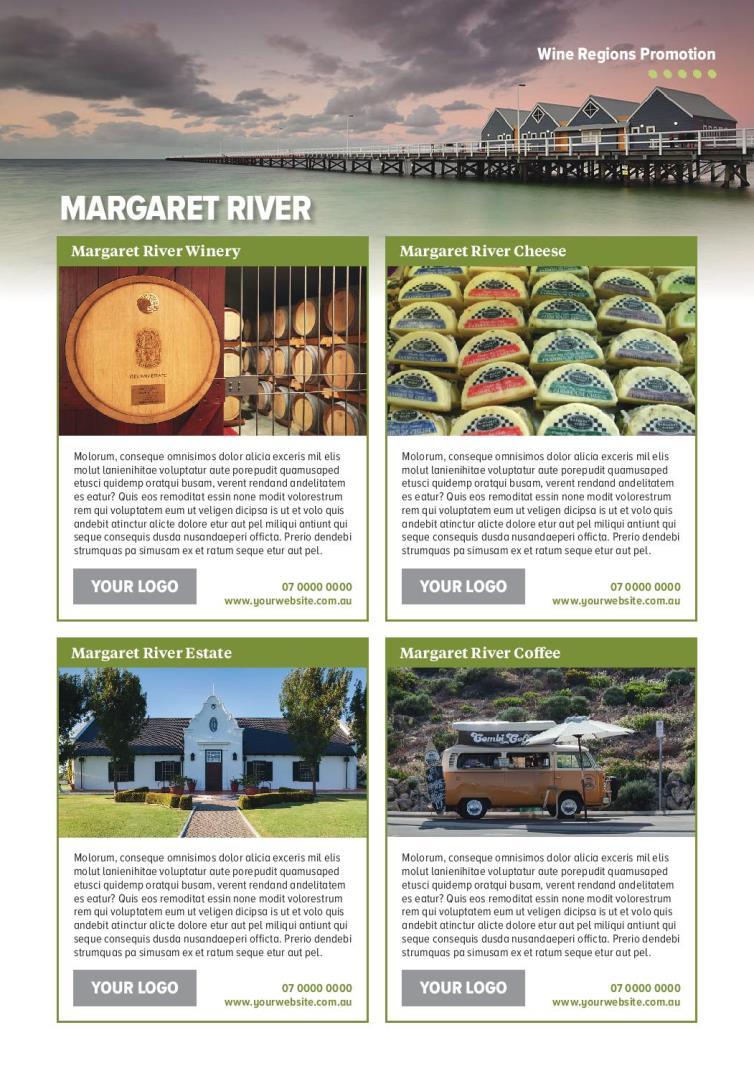 Wines Feature Advertorial Mock Ups We will be including advertorial sections for each prominent wine region.