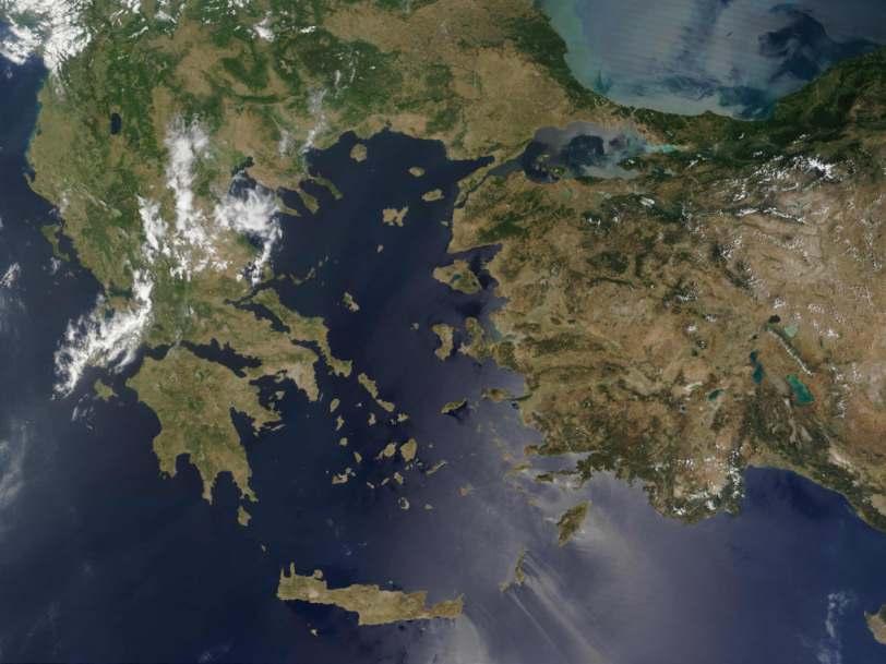 A Rhodes Astypalaia NASA Visible Earth image "A" marks Athens Today's Dodecanese administrative region is based in the island of Rhodes and includes a total of 163 islands, 64 of which are inhabited